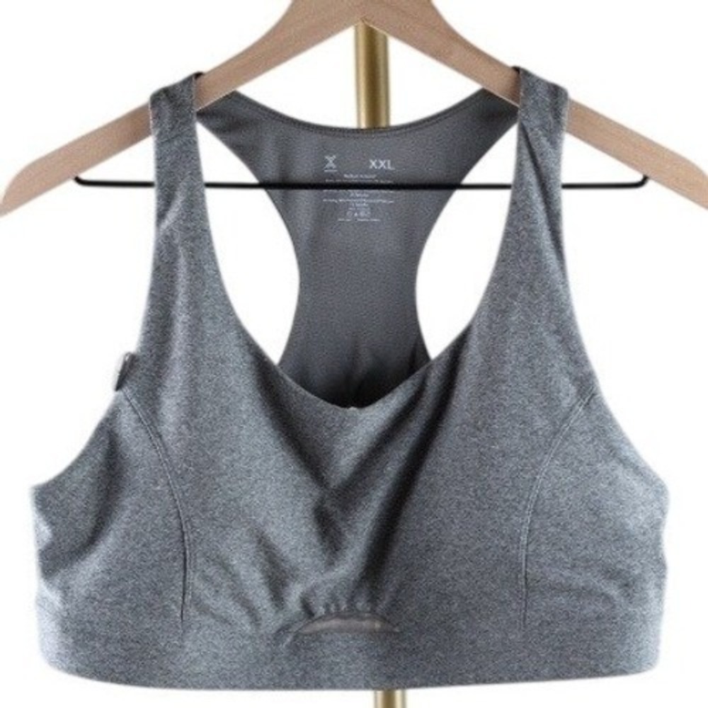 Xersion Move Womens XXL Sports Bra Heather Gray Medium Support Quick-Dri NWT